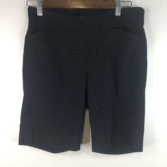 HILARY RADLEY Black Pull On Bermuda Shorts Stretch Size M - Picture 1 of 6